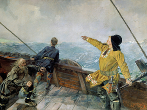 Christian Krohg - Leiv Eirikson discovering America | Кристиан Крог