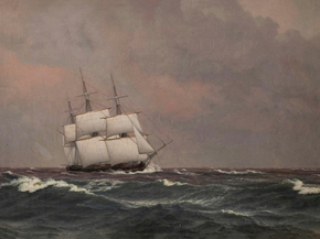 Christoffer Eckersberg - The corvette Najaden in rough seas | Кристоффер Вильхельм Эккерсберг