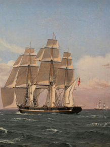 Christoffer Eckersberg - The corvette Najaden under sail | Кристоффер Вильхельм Эккерсберг