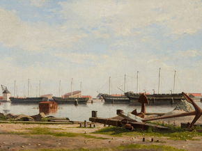 Christoffer Eckersberg - View of the wharf at Nyholm | Кристоффер Вильхельм Эккерсберг
