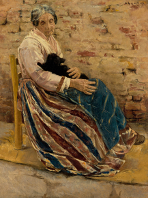 Max Liebermann - An Old Woman with Cat | Макс Либерман