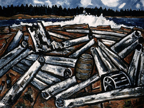 Marsden Hartley - Log Jam, penobscot Bay | Марсден Хартли