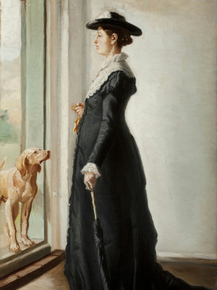Michael Ancher - Anna Ancher standing in the doorway | Микаэль Анкер
