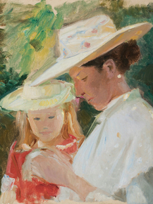 Michael Ancher - Anna and Helga in the garden | Микаэль Анкер