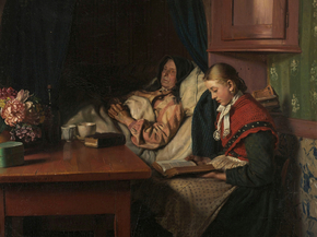 Michael Ancher - By Grandmothers sickbed | Микаэль Анкер