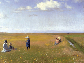 Michael Ancher - Children and young girls picking flowers | Микаэль Анкер