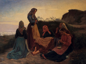 Michael Ancher - Girls gossiping on a hill. Summer evening | Микаэль Анкер