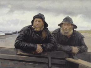 Michael Ancher - Two Fishermen by a boat | Микаэль Анкер