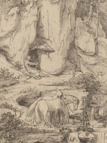 Moritz von Schwind - A Monk Leading Horses to Water | Мориц фон Швинд