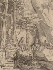 Moritz von Schwind - A Monk with a Bagpipe Player | Мориц фон Швинд