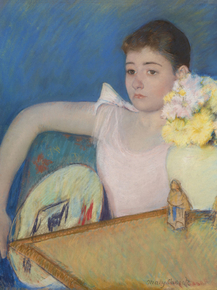 Mary Cassatt - Girl in Pink with a Fan | Мэри Стивенсон Кэссетт
