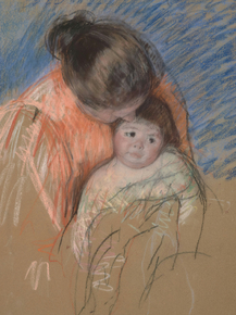 Mary Cassatt - Sketch of a Mother Looking Down | Мэри Стивенсон Кэссетт