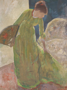 Mary Cassatt - Woman Standing, Holding a Fan | Мэри Стивенсон Кэссетт