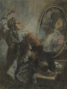 Honore Victorin Daumier - Actor Posing in Front of a Mirror | Оноре Домье Honore Victorin Daumier - Actor Posing in Front of a Mirror | Оноре Домье