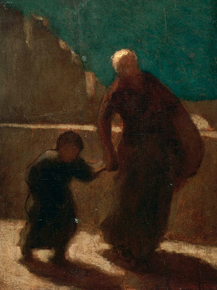 Honore Victorin Daumier - On a Bridge at Night | Оноре Домье Honore Victorin Daumier - On a Bridge at Night | Оноре Домье