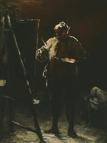 Honore Victorin Daumier - The Painter at His Easel | Оноре Домье