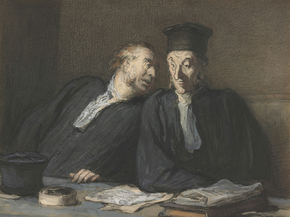 Honore Victorin Daumier - Two Lawyers Conversing | Оноре Домье Honore Victorin Daumier - Two Lawyers Conversing | Оноре Домье