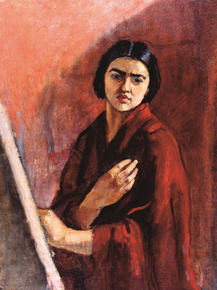 Amrita Sher-Gil - Self-Portrait with Easel | Амрита Шер-Гил