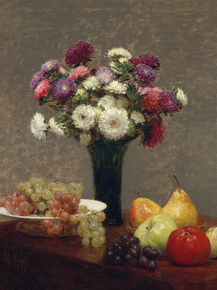 Henri Fantin-Latour - Asters and Fruit on a Table | Анри Фантен-Латур