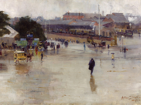 Arthur Streeton - The railway station, Redfern | Артур Стритон