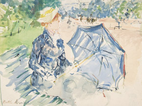 Berthe Morisot - A Woman Seated at a Bench on the Avenue du Bois | Берта Моризо