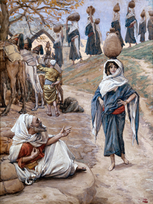 James Tissot - Abraham's Servant Meeteth Rebecca | Джеймс Тиссо