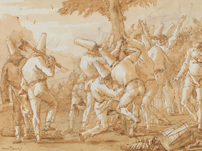 Giovanni Domenico Tiepolo - Punchinellos Felling | Джованни Доменико Тьеполо