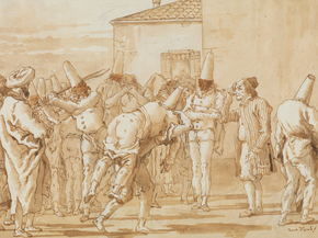 Giovanni Domenico Tiepolo - The Flogging of Punchinello | Джованни Доменико Тьеполо