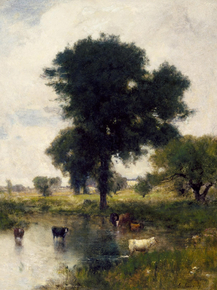 George Inness - Cattle in Pool, A Summer Landscape | Джордж Иннесс