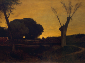 George Inness - Evening at Medfield, Massachusetts | Джордж Иннесс