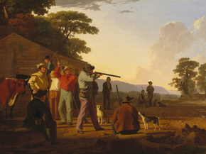 George Caleb Bingham - Shooting for the Beef | Джордж Калеб Бингем