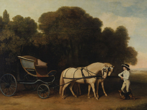 George Stubbs - Phaeton with a Pair of Cream Ponies and a Stable-Lad | Джордж Стаббс