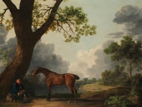 George Stubbs - The Third Duke of Dorset's Hunter with a Groom and a Dog | Джордж Стаббс