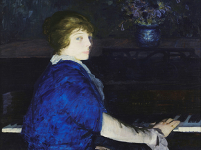 George Wesley Bellows - Emma at the Piano | Джордж Уэсли Беллоуз