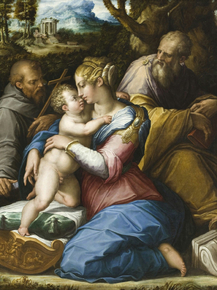 Giorgio Vasari - Holy Family with Saint Francis in a Landscape | Джорджо Вазари