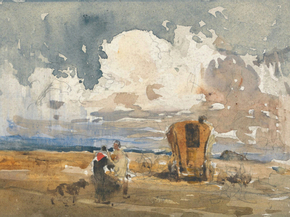 David Cox - Landscape with Gypsies and Wagon | Дэвид Кокс