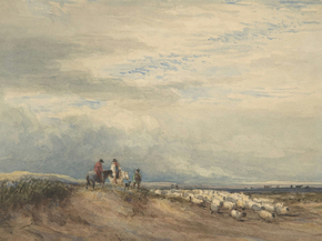 David Cox - Riders with Sheep near an Estuary | Дэвид Кокс