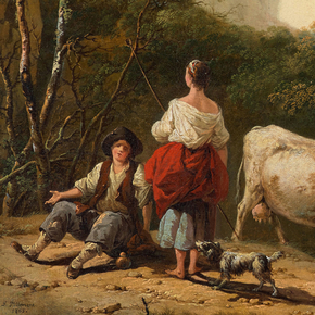 Jean Pillement - Landscape with Shepherds beside a Stream | Жан-Батист Пильман Jean Pillement - Landscape with Shepherds beside a Stream | Жан-Батист Пильман