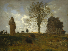 Jean-Francois Millet - Autumn Landscape with a Flock of Turkeys | Жан-Франсуа Милле