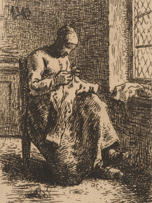 Jean-Francois Millet - Woman Sewing | Жан-Франсуа Милле