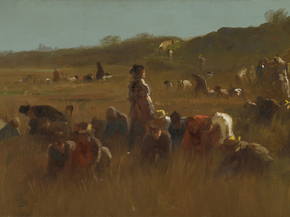 Eastman Johnson - Cranberry Pickers, Nantucket | Истмен Джонсон