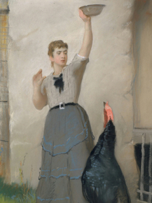 Eastman Johnson - Feeding the Turkey | Истмен Джонсон