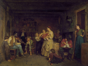 Eastman Johnson - Fiddling His Way | Истмен Джонсон