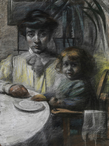 Umberto Boccioni - La moglie di Balla con la figlia | Умберто Боччони