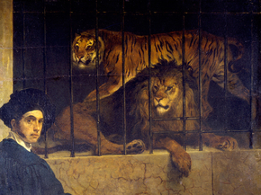 Francesco Hayez - Self portrait with Tiger and Lion | Франческо Айец Francesco Hayez - Self portrait with Tiger and Lion | Франческо Айец