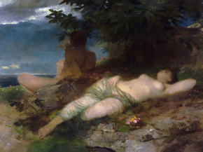 Arnold Bocklin - Nymphe und Satyr, 1871 | Арнольд Бёклин
