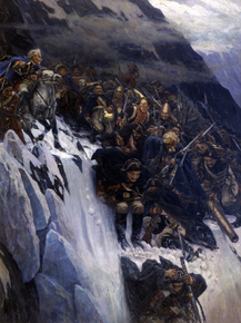 Василий Иванович Суриков - Переход Суворова через Альпы, 1899