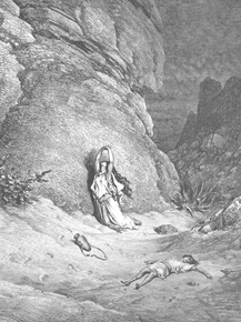 Gustave Dore - 015. Hagar and Ishmael in the Wilderness | Гюстав Доре
