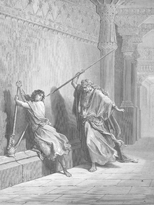 Gustave Dore - 072. Saul Attempts to Kill David | Гюстав Доре