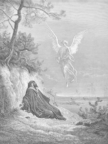 Gustave Dore - 091. Elijah Is Nourished by an Angel | Гюстав Доре